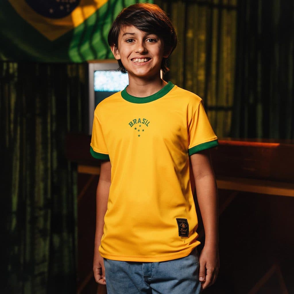 Camisa Brasil Urban Dry Amarela Infantil Juvenil