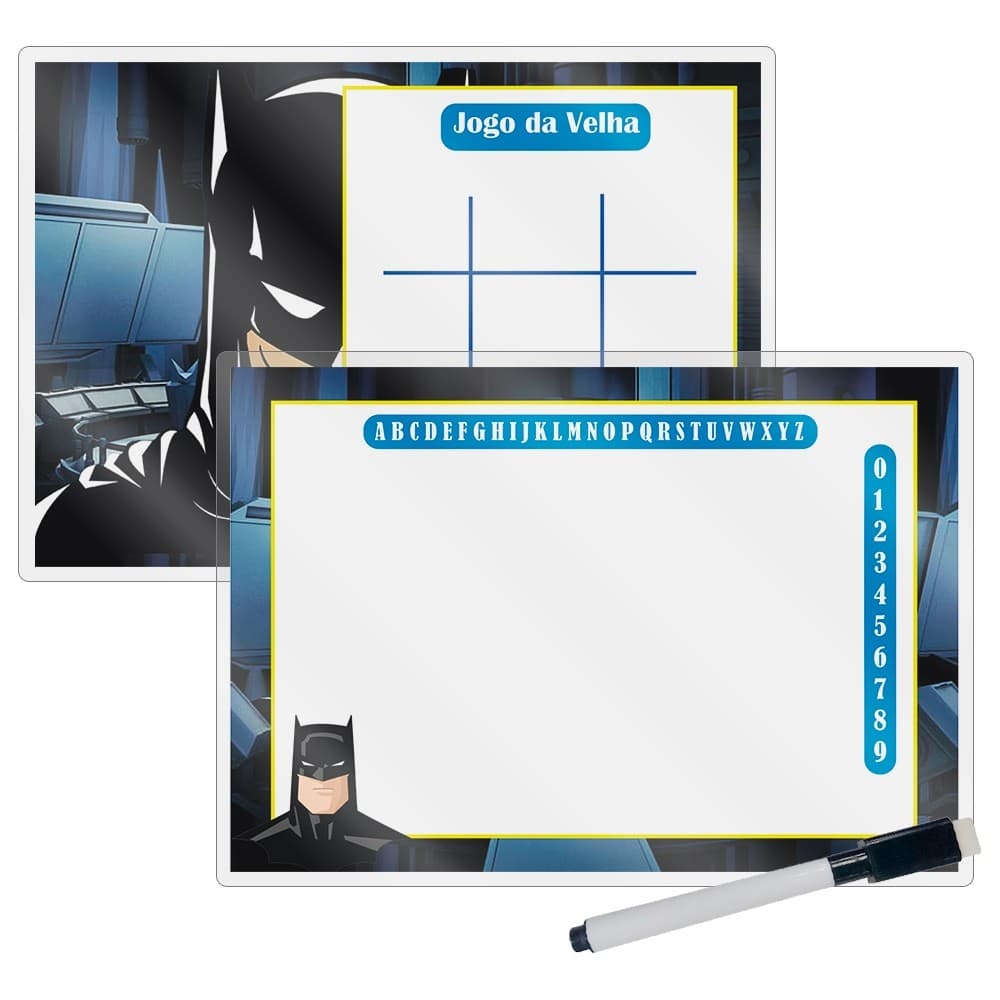 Lembrancinhas Lousa Mágica Com Caneta Apagavel No Tema Batman Para Aniversario Envio imediato.