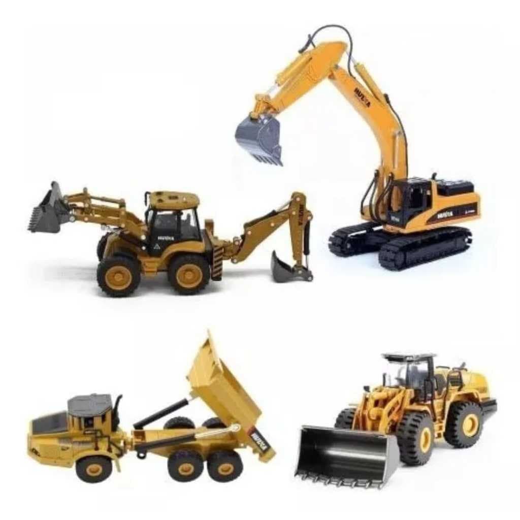 Tratores Miniaturas Construção Huina Carrinho Articulado Em Metal Escala 1/50 Vários Modelos