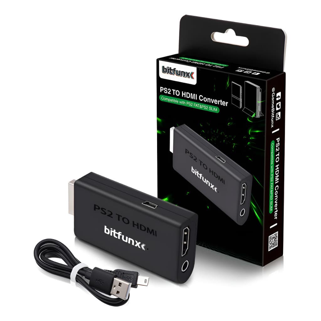 Adaptador Bitfunx Ps2 Hdmi Ypbpr Video Audio + Saída P2 Fone