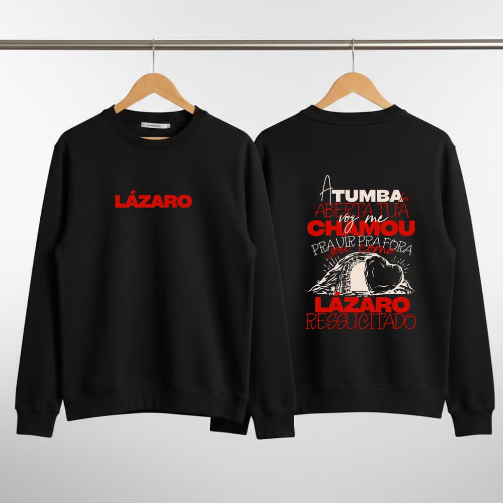 Moletom Careca Blusa De Frio Religiosa Cristã Lázaro Lançamento Premium Envio Imediato Promoção