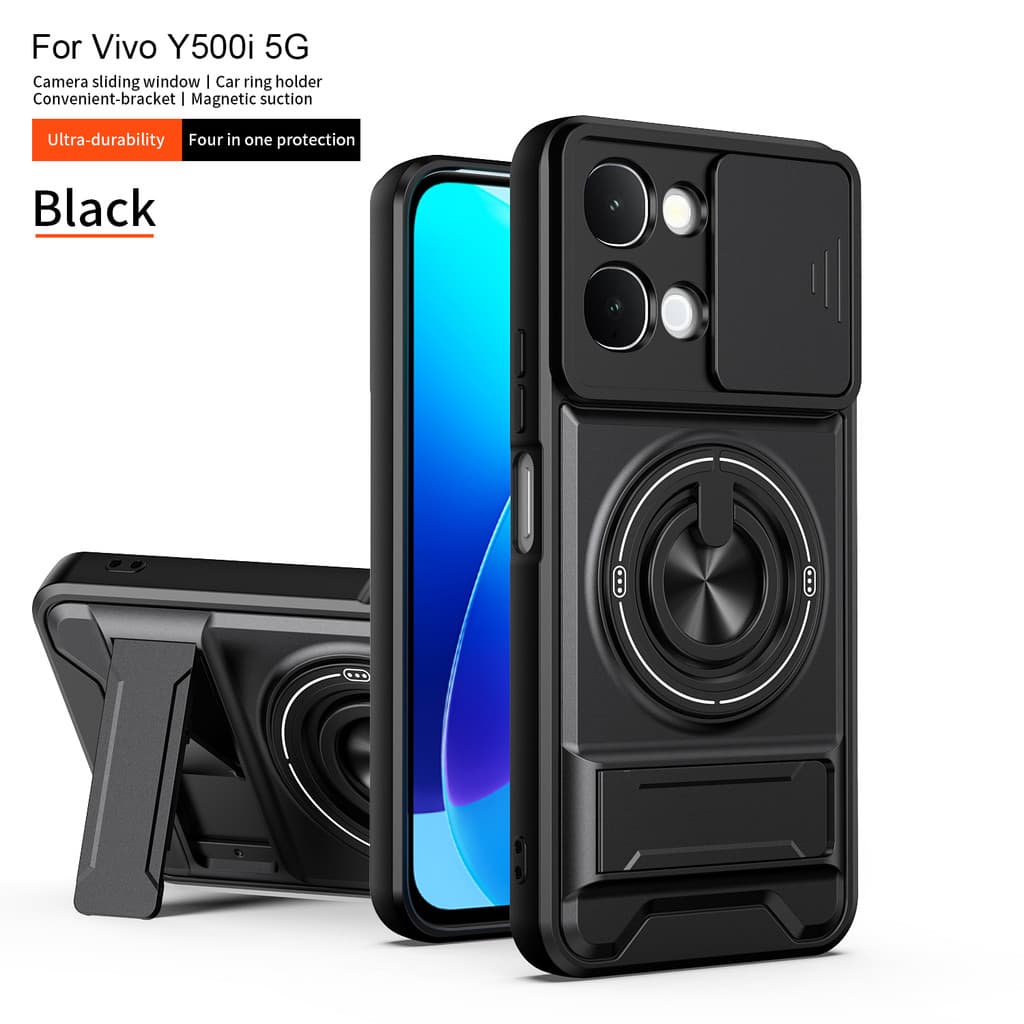 Capa Magnética À Prova De Choque Para VIVO Y31D 4G Y51 Pro T5X 5G Armadura Caso De Telefone Com Anel Suporte Do Slide Câ