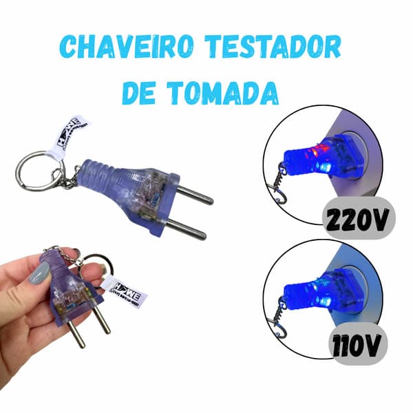 Chaveiro Teste Identificador de Tensão Voltagem 110/220v Testador Plug
