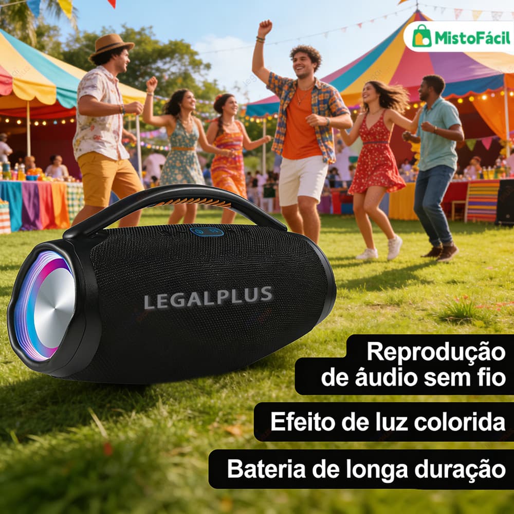 Caixa De Som Boombox 3 Bluetooth  70W Versátil Alto Falante Potente A Prova D’Água Pen-Drive Aux Diversos tamanhos
