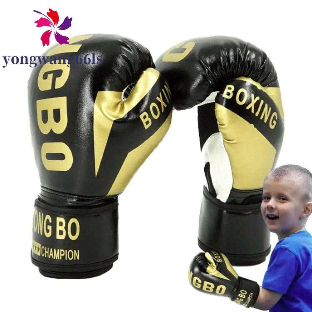 Luvas De Boxe De Couro YONGWANG , Luva Infantil Respirável PU , Protetora