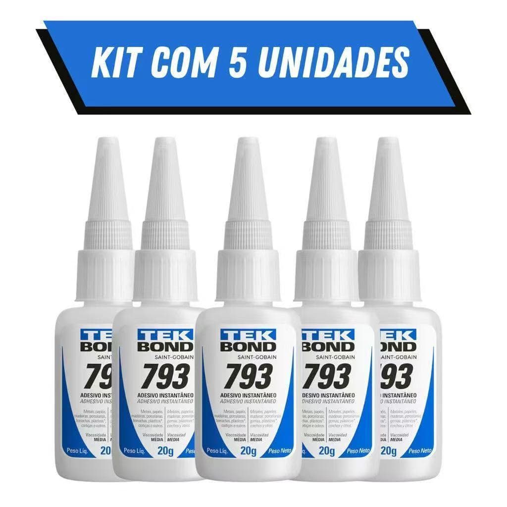 Cola Instantânea Tek Bond 793 20g / Unha Para Postiça/Fibra e Pedrarias Bico Fino / Fácil Aplicação