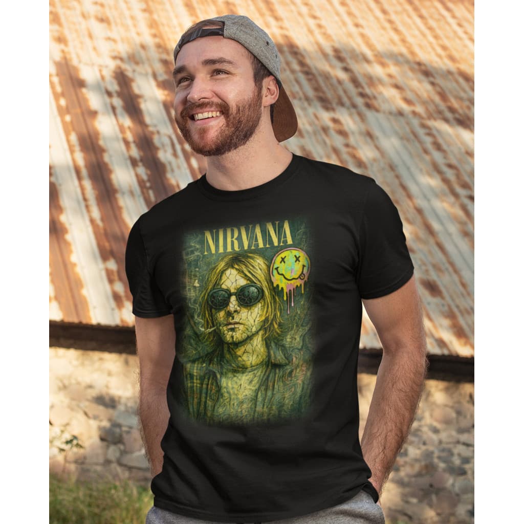 Camiseta Algodão Banda Rock And Roll Nirvana Dark Dtf