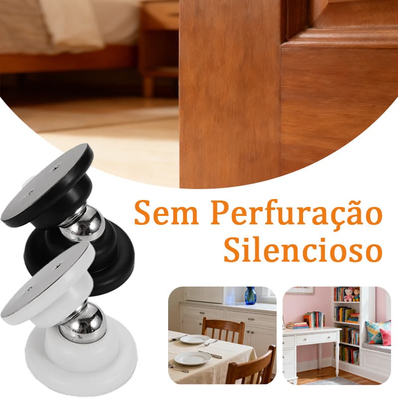 Conjunto De Batentes Magnéticos Para Portas 1 ou 2 Peças Silencioso E Não Requer Perfuração