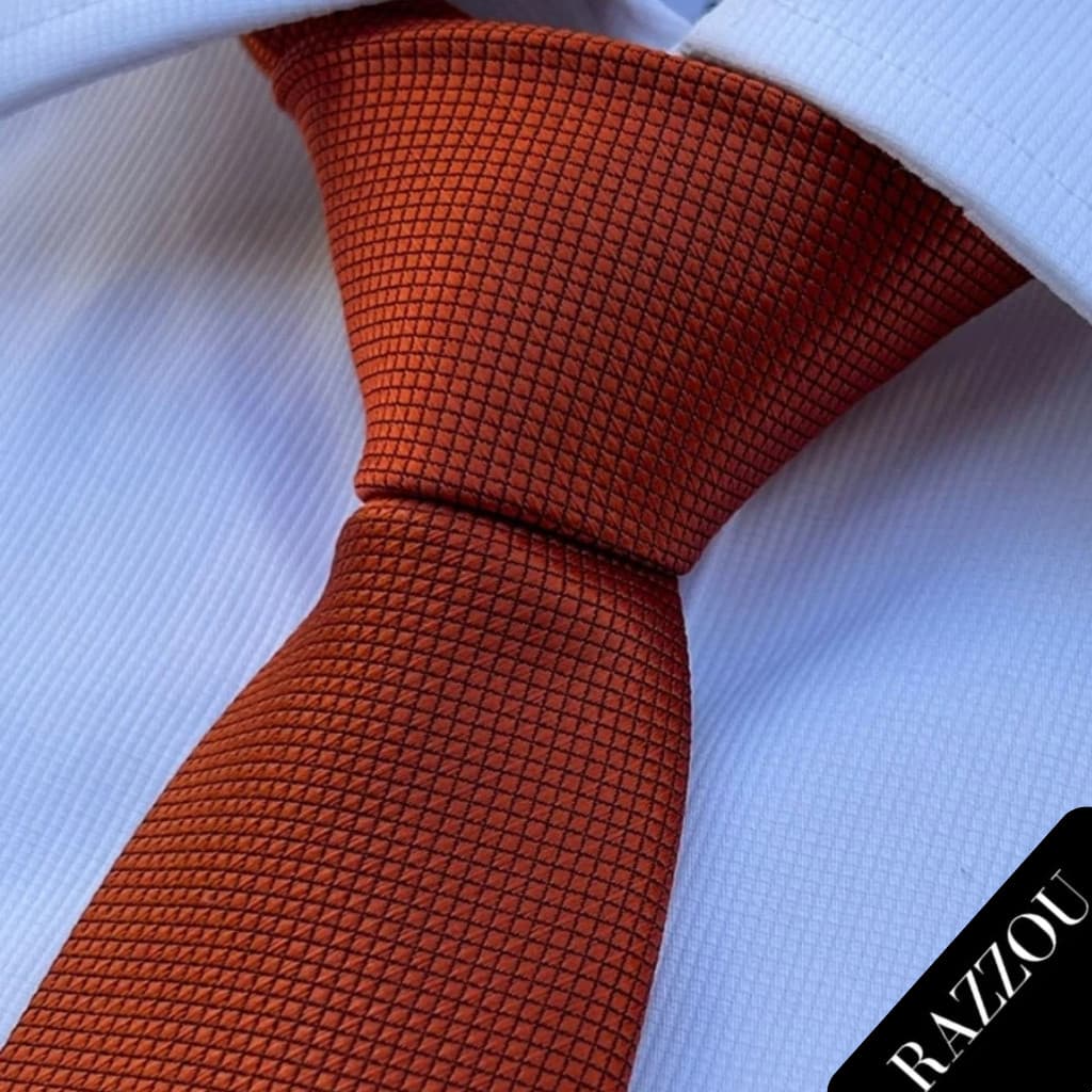 Gravata Terracota Slim Semi Slim Para Padrinhos Casamento Noivos Congresso Debutante Social Serenity