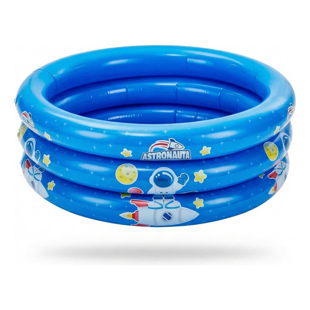Piscina Inflável Infantil 66l Astronauta 3anéis Redonda 74cm