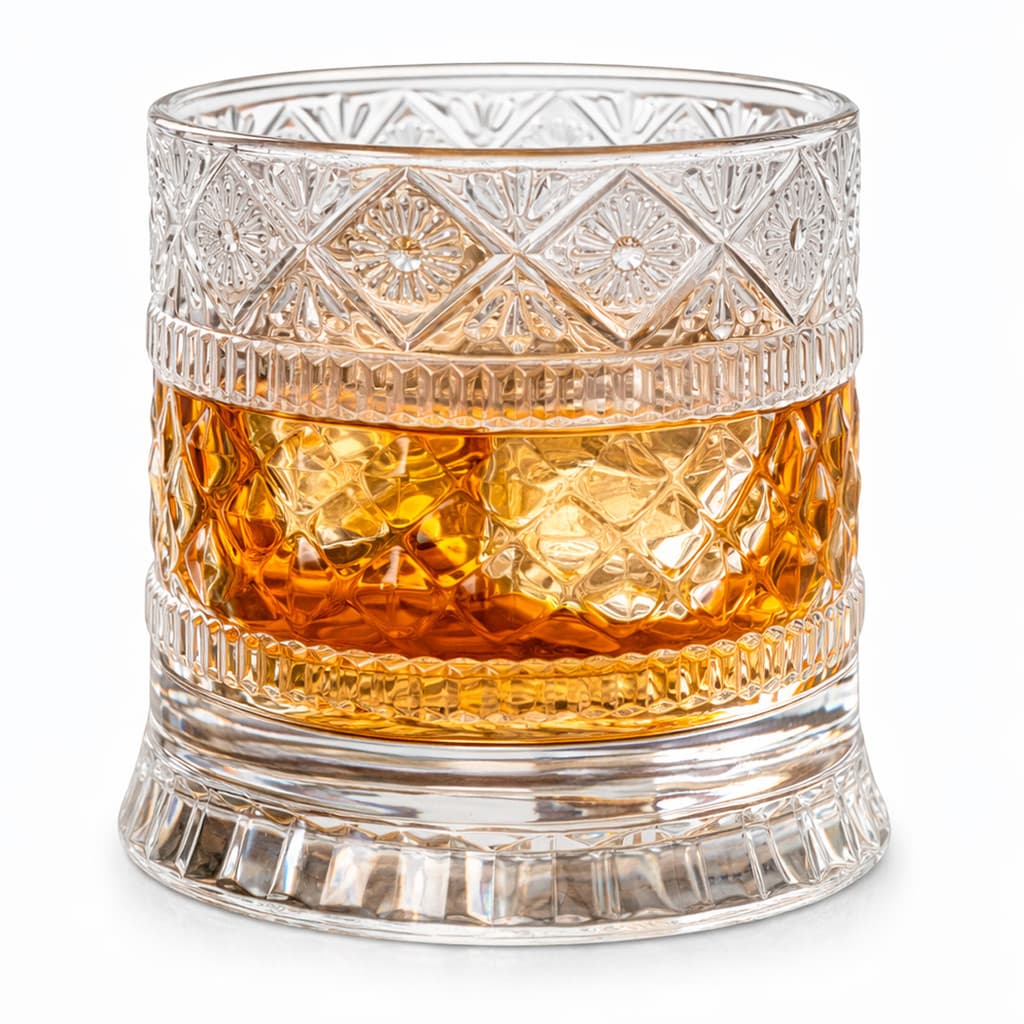 Copo de Whisky 280ml Giratório 360º Base em Vidro Vitino Diamant