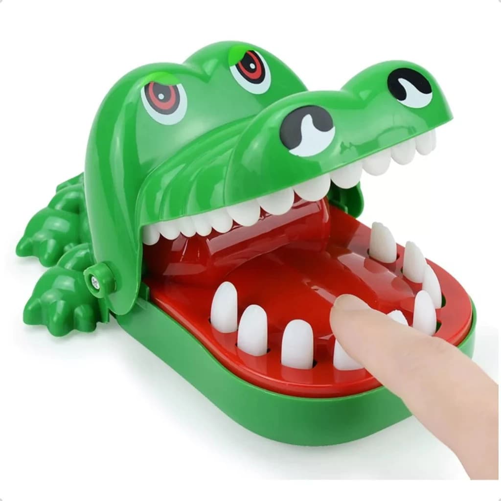 Brinquedo crocodilo morde dedo engraçado brinquedos de pegadinha desafio aperta dente jogos interativos de mesa