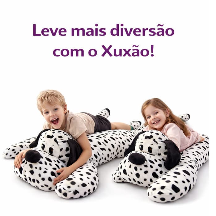 Xuxão Dog Damalta 1,10m Grande Travesseiro Corporal Animal Pelúcia Macia Confortável Presentes Namorados Crianças
