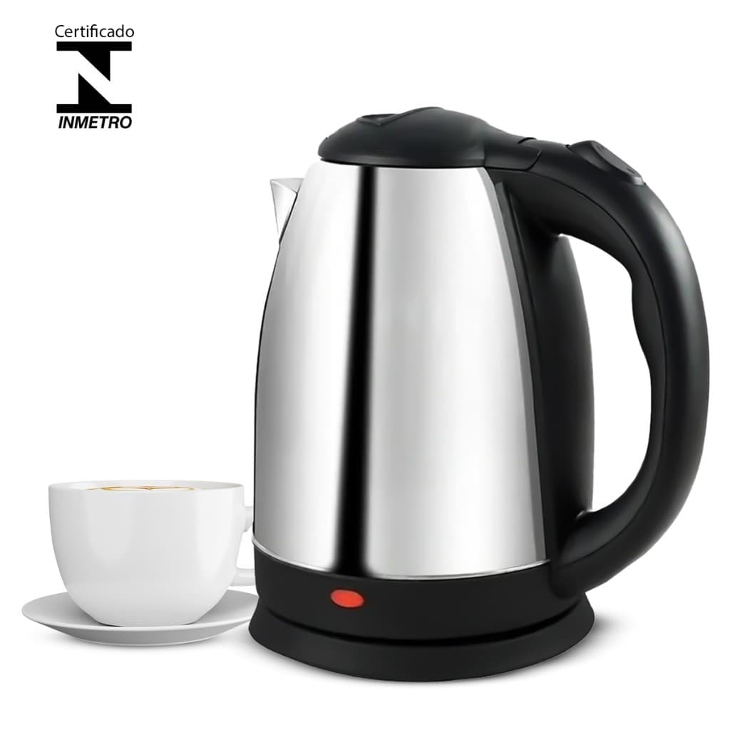 Chaleira Elétrica Inox 1,8 Litros Jarra Térmica Esquenta Chá Ferve Água Super Rápido 110v