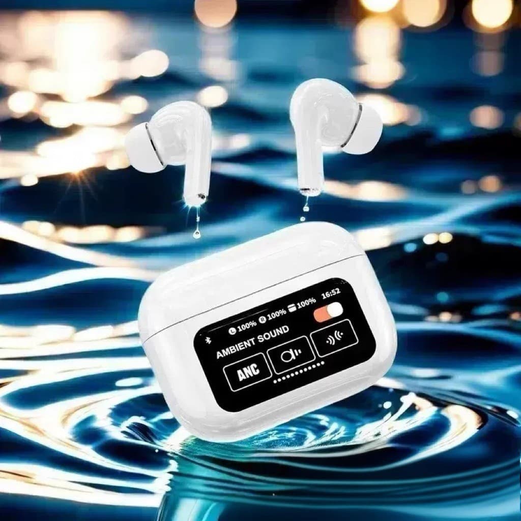 Touch Screen Bluetooth Fone De Ouvido ANC Cancelando Ruído  Sem Fio Com Visor LCD WT1