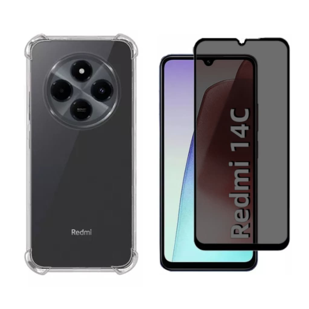 Kit Para Xiaomi Redmi 14C - Película Privativa + Capa Tpu