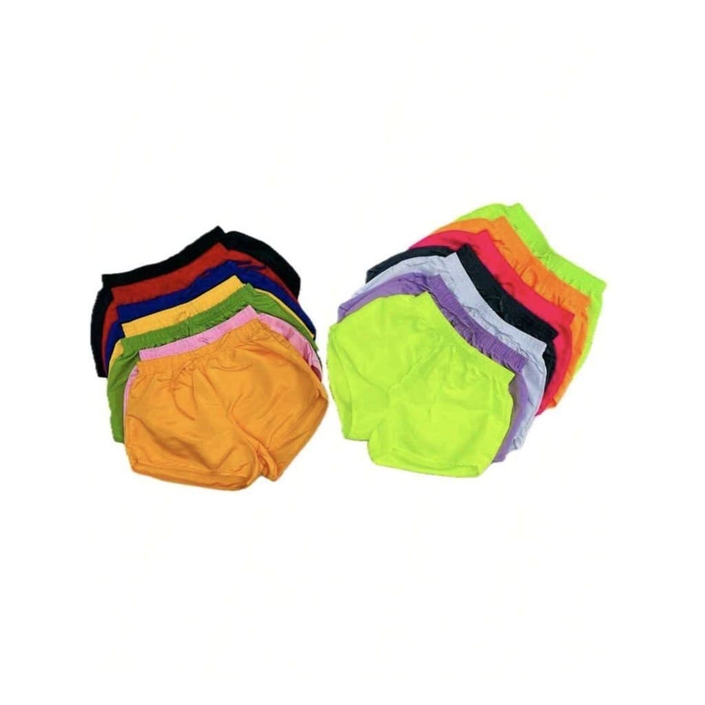 Kit 6 short Feminino Tactel Curto Moda Praia ar livre academia Casual