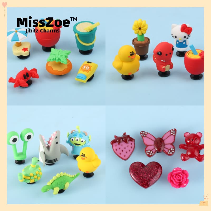 Miss Zoe Jibtz 3D Pequeno Pato Buraco Sacos Acessórios Resina Borboleta Dos Desenhos Animados Anime