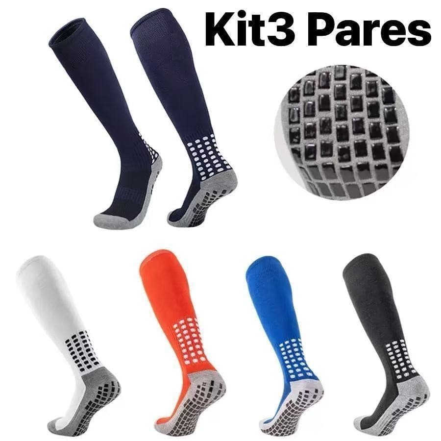 KIT3 Pares Novo Meião de Futebol Esportivo Antiderrapante Socce moda tamanho 40-46