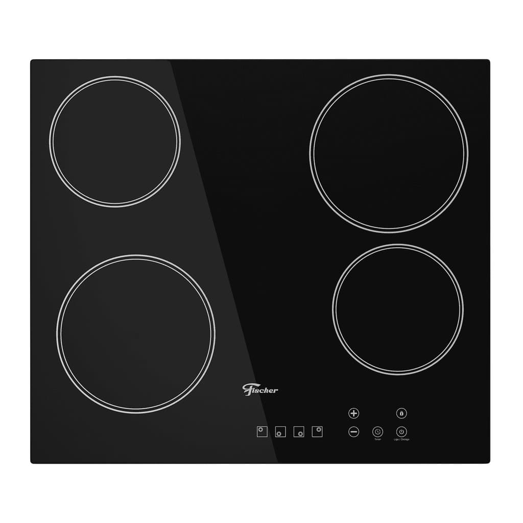 FOGAO COOKTOP FISCHER 4Q ELETRICO MESA VITROCERAMICA TOUCH 220V