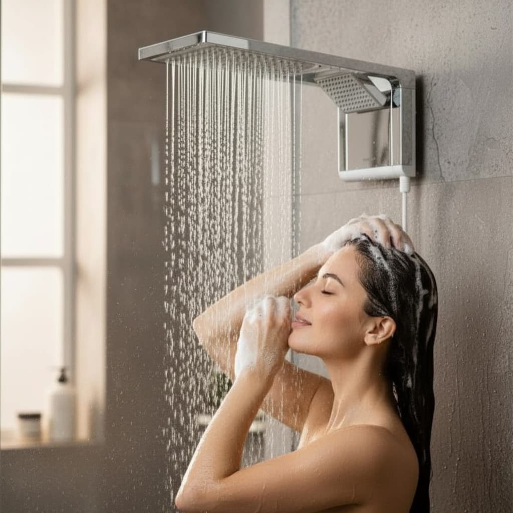 Chuveiro Lorenzetti Acqua Duo 2 em 1 Forte 220V 6800W Eletrônico Baixa Pressão Press Plus