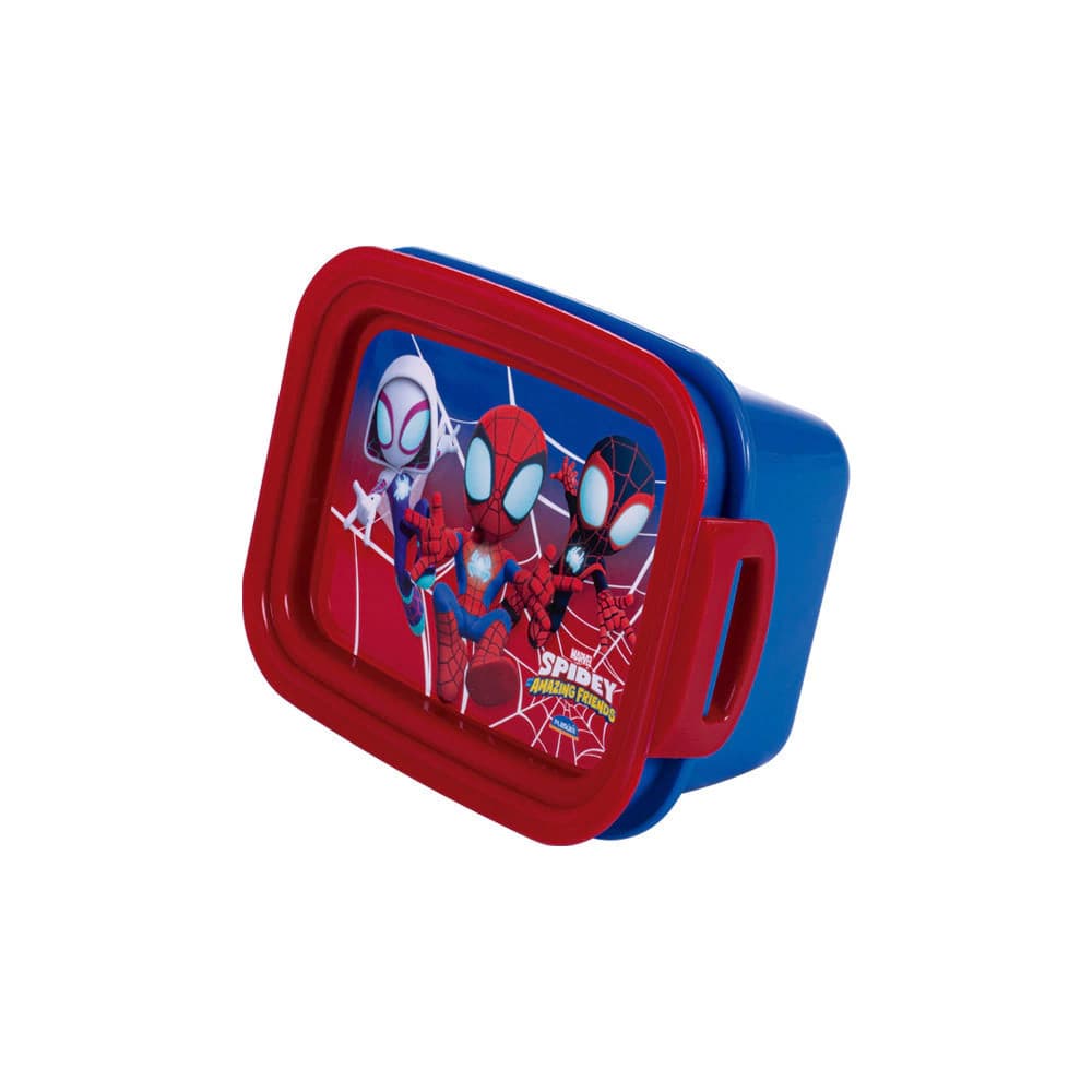 Marmita lancheira hermética com divisória com trava Spidey Homem aranha 630 Ml