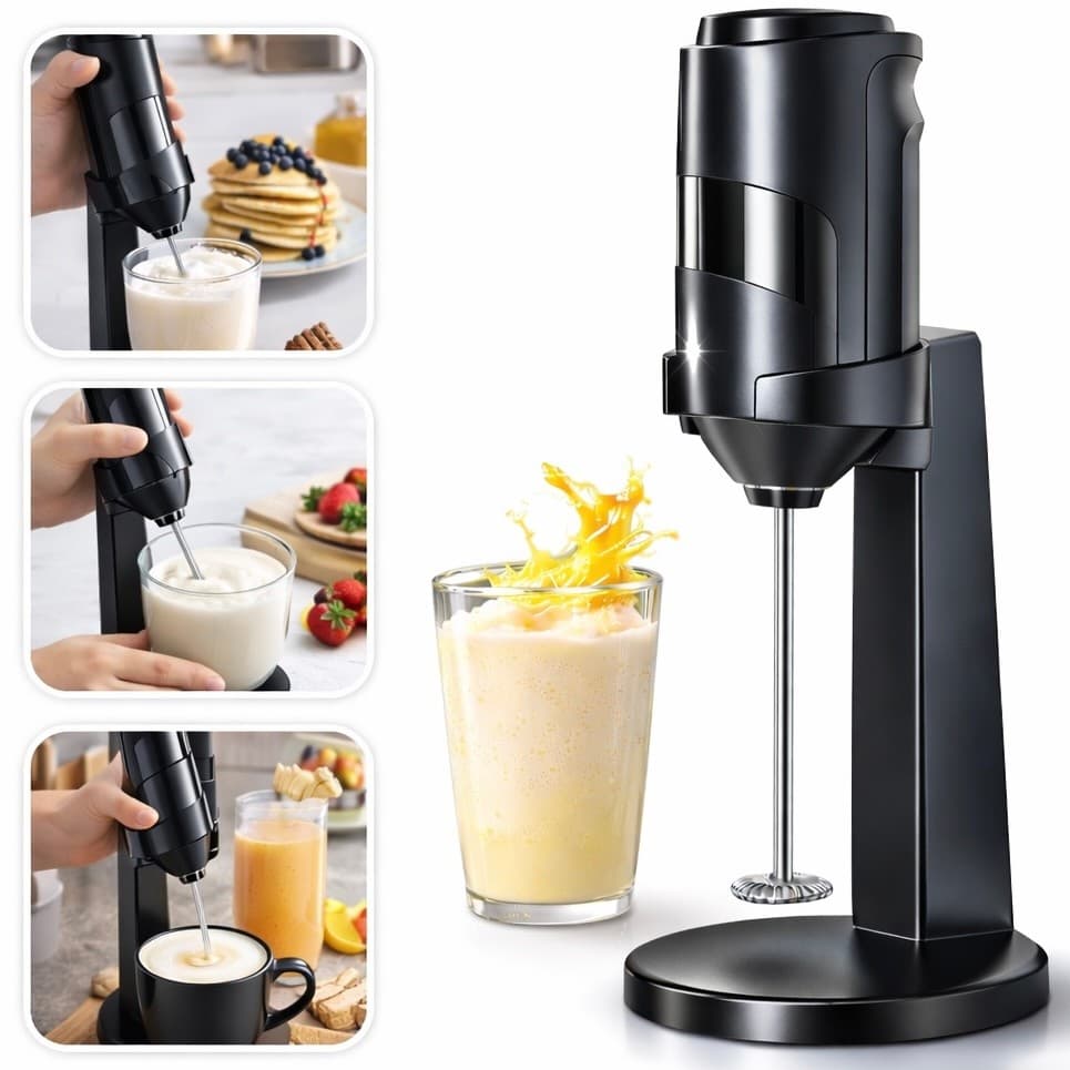 Mixer Com Suporte Batedor Misturador Elétrico para Bebidas Leite Café Clara de Ovo Bebidas Utensílios de Cozinha