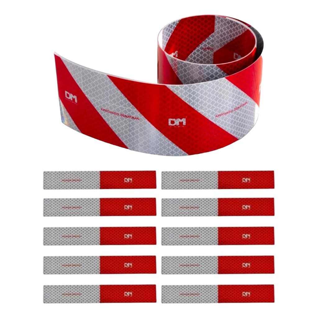 Kit Faixa Refletiva Dm Refletivos Caminhão Lateral Para-choque 2.4m Vermelho 508607
