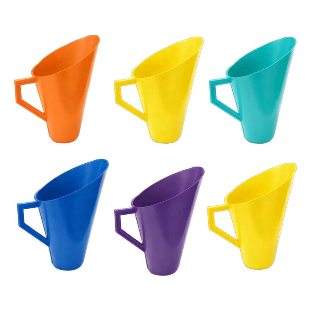 Kit 6 Conchas 275 Ml Grãos Ração Cereais Coloridas Com Alça