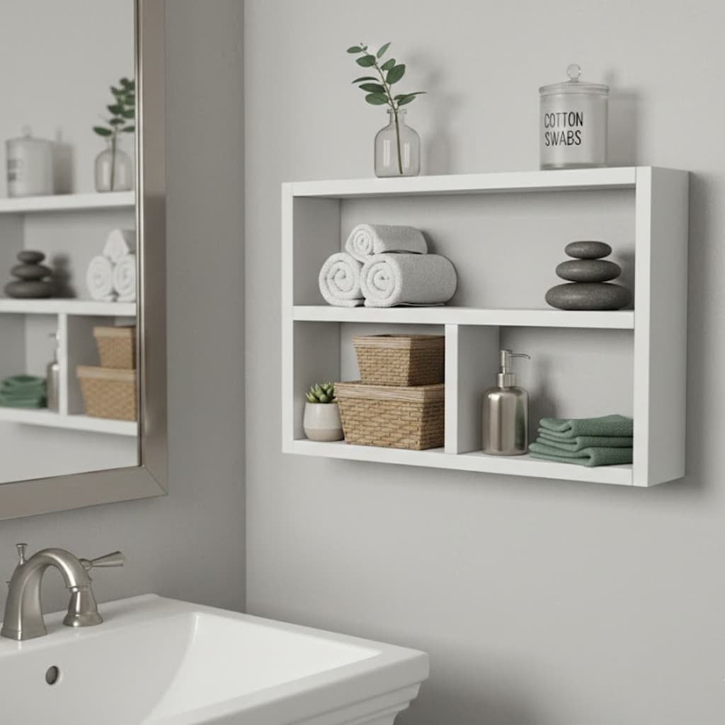 Nicho Prateleira Branco Banheiro 100% MDF Decoração Organizador Quarto Sala Cozinha Lavabo