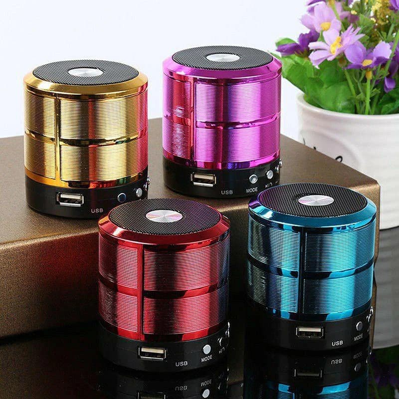 Mini Caixa de Som Bluetooth 887 Portátil com Grave Potente/Bateria Recarregável/Rádio FM/USB e SD---WJ