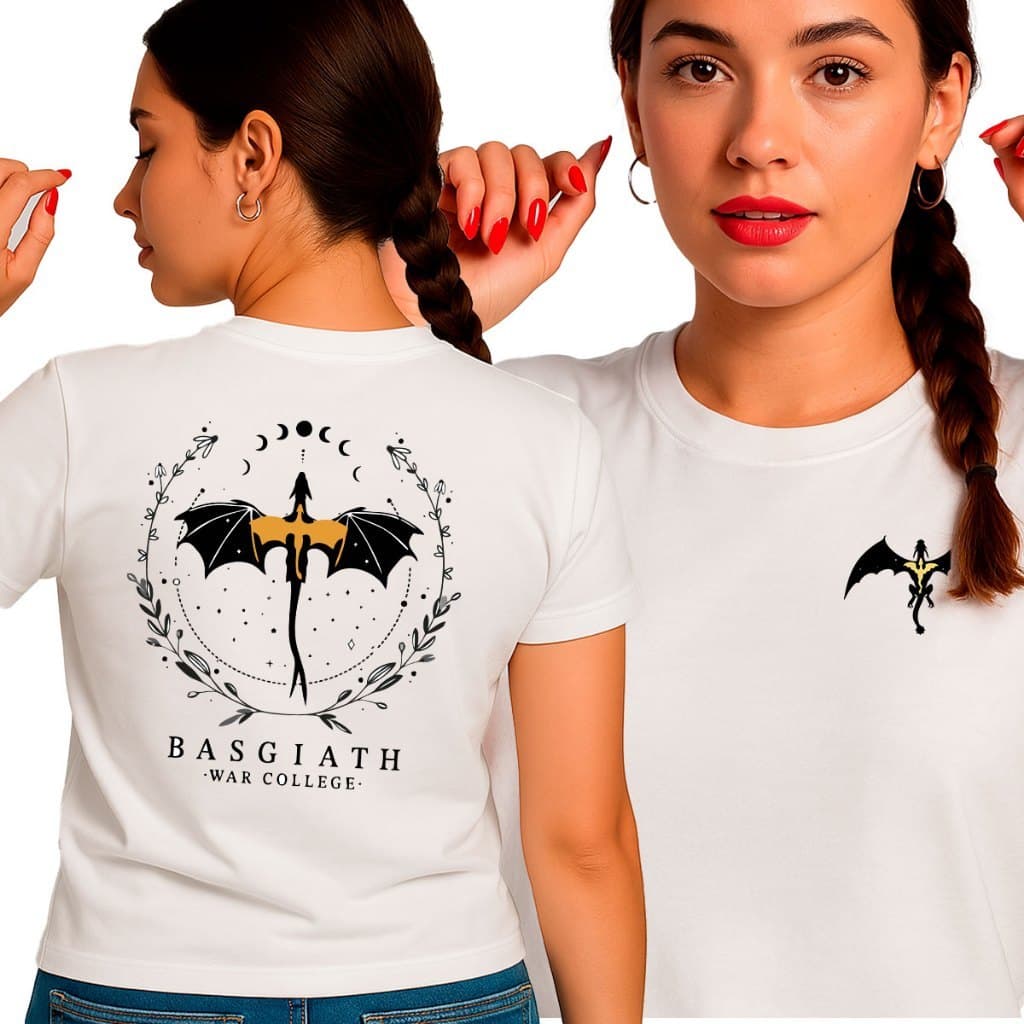 Camiseta Feminina 100% Algodão Basgiath Fly or Die Quarta Asa Violet Sorrengail