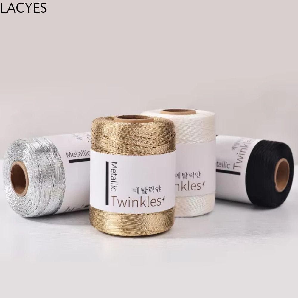 Linha Metálica LACYES , De Crochê Com Brilho Colorido Brilhante , Fio Tricotado À Mão Macio De 1.0 Mm 200g