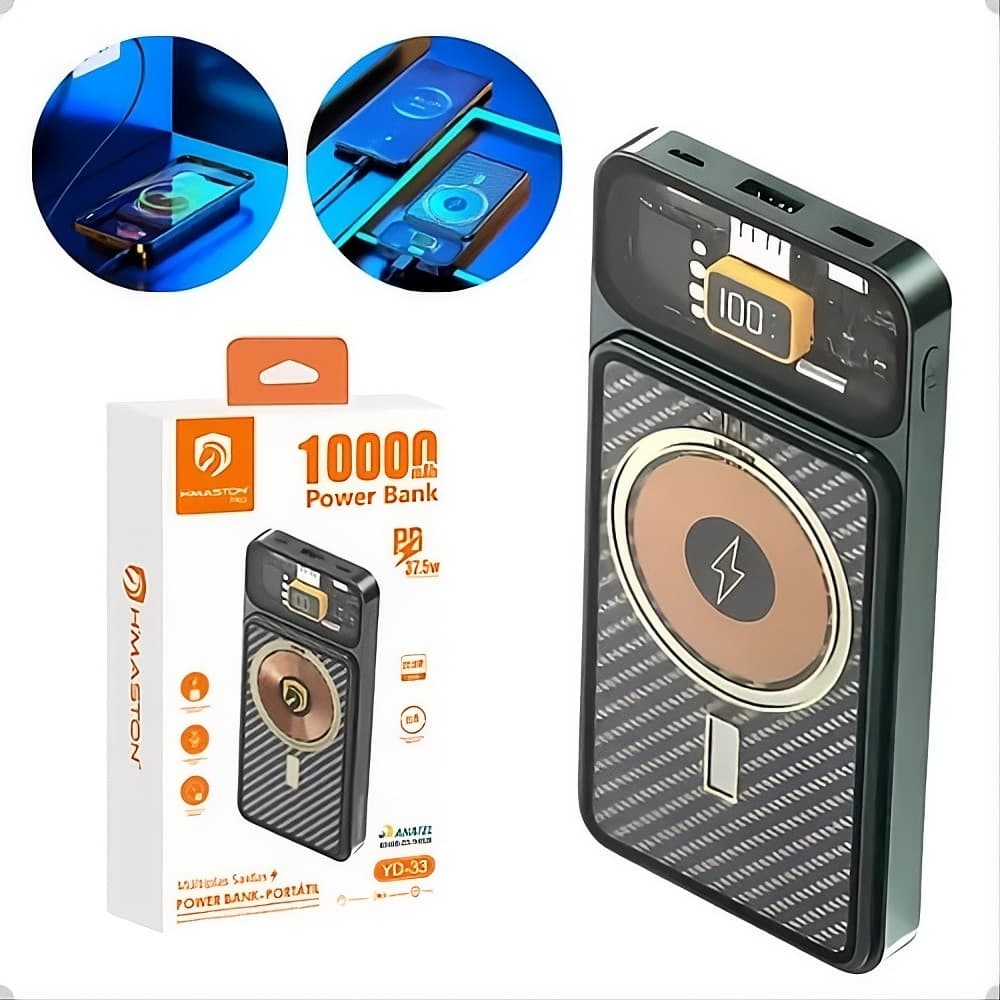 POWER BANK 20000MAH TURBO POR INDUÇÃO PD 22.5W CARREGADOR PORTÁTIL RÁPIDO UNIVERSAL PARA CELULAR