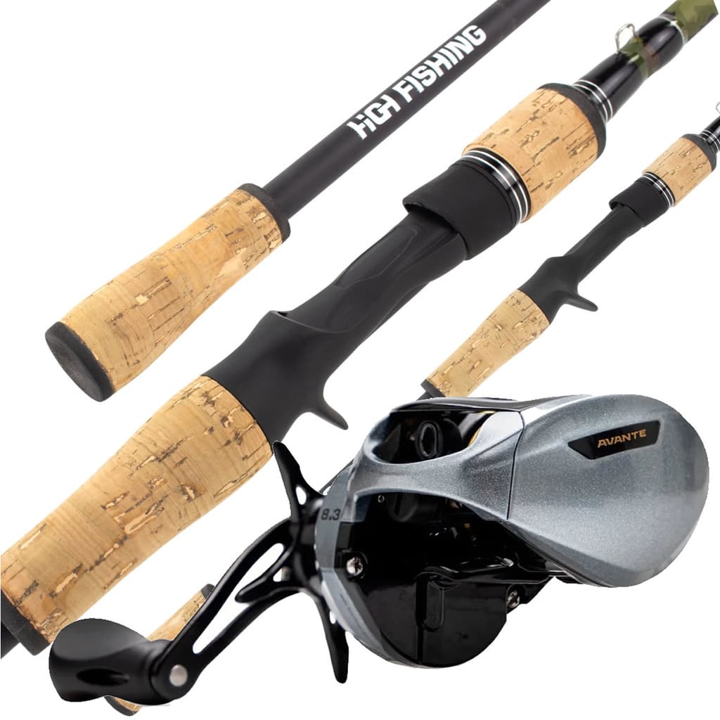 Kit Pesca Carretilha Maruri Avante Slim 12 Rol + Vara Selena Camu 17lb ou 20lb p/Pesca Esportiva
