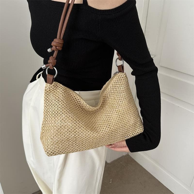 Bolsa de tecido de palha Popular deste ano feminina 2025 verão novo estilo versão coreana moda moderna tecido bolsa de a
