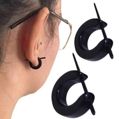 Par Brinco Coquinho Black Preto Acrílico Masculino Feminino Reggae Rock Reggae Punk Antialérgico