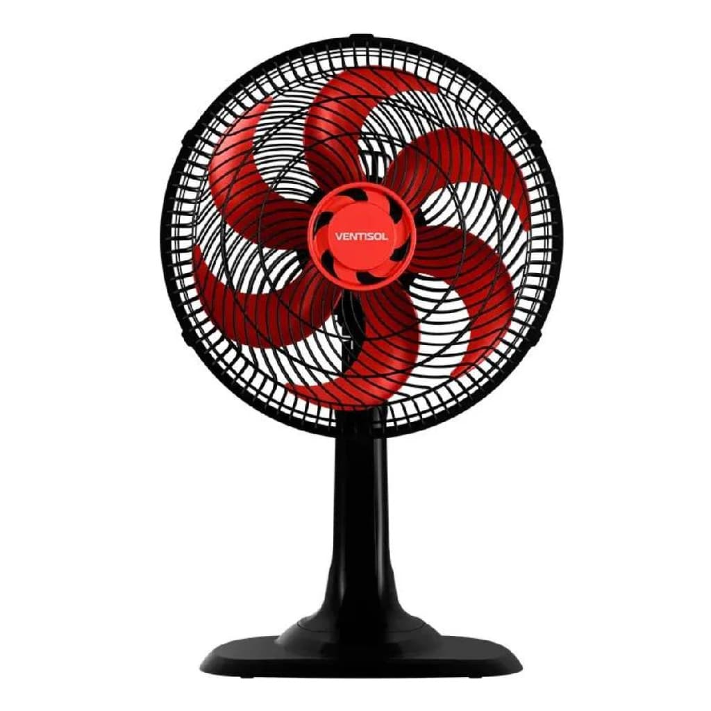 Ventilador Osc De Mesa Turbo 6p 30cm Vermelho Premium Ventis
