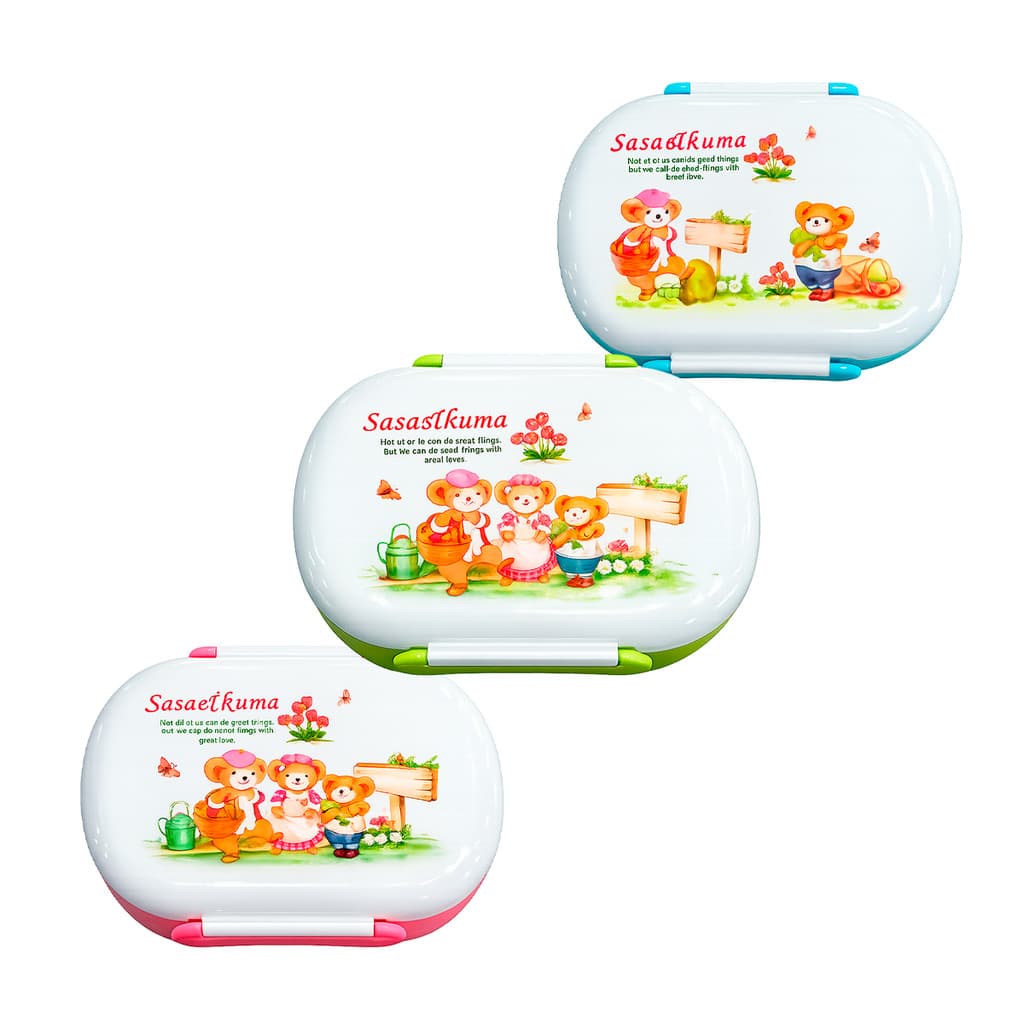 Kit 3 Marmita Escolar Infantil Porta Lanche Urso Potinho Marmita Lancheira Colher Creche Trabalho Divisoria