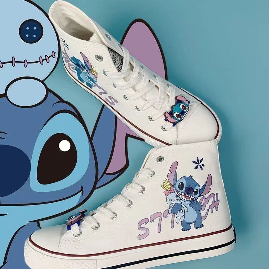 Sapatos De Lona De Alta Qualidade Para Mulheres , Na Moda E Versáteis . Stitch co Estudante De Marca , Casal De Tênis
