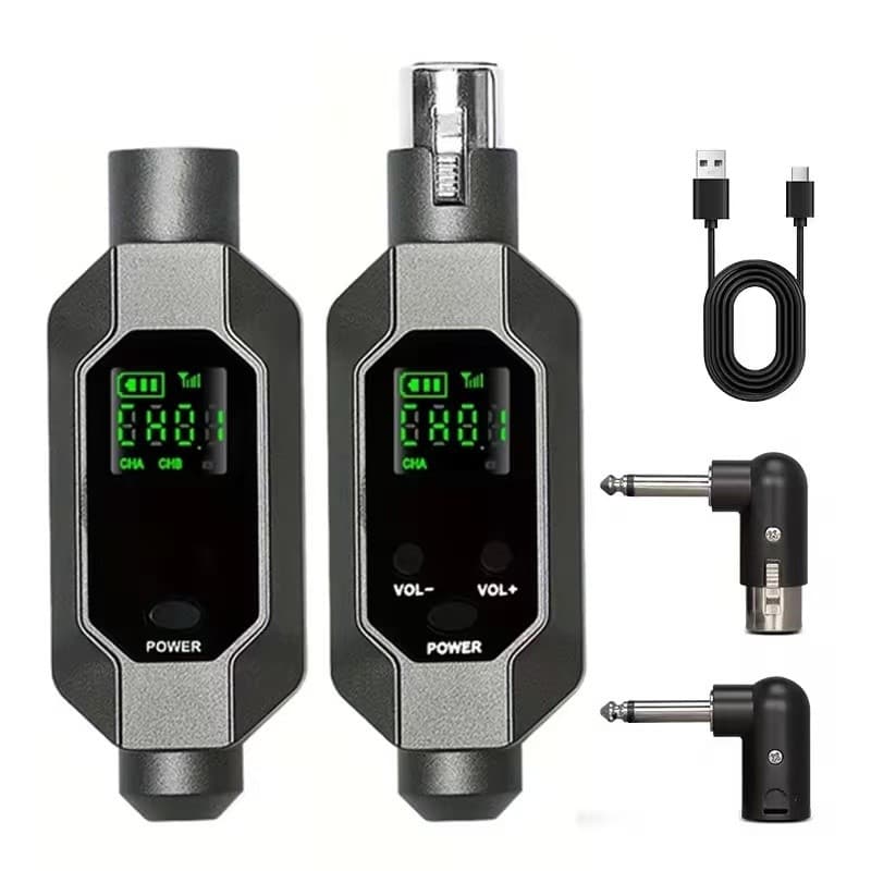 Conversor de microfone sem fio Transmissor e receptor XLR Sistema sem fio para microfone dinâmico para microfone com fio