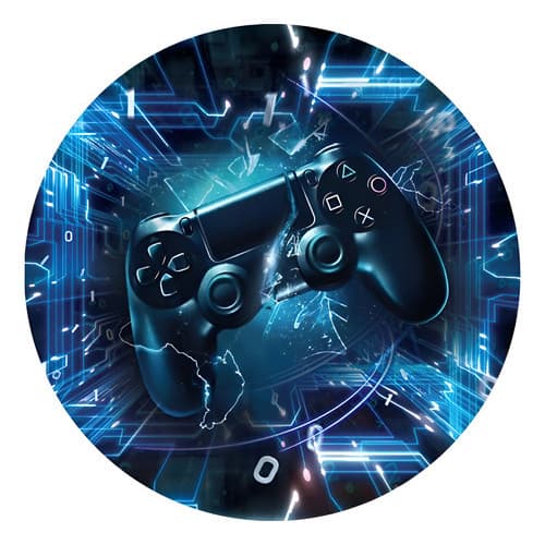 Painel Decorativo Redondo Gamer 50X50 Festa Tema Video Game