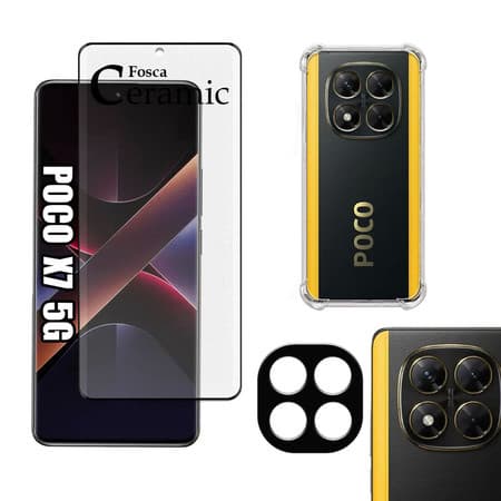 Kit Para Xiaomi Poco X7 - Película Fosca + Capa + Câmera