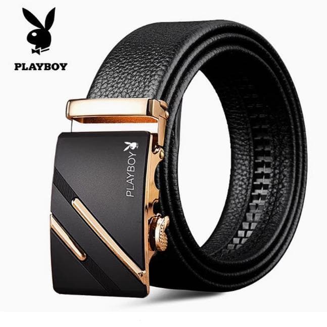 Playboy cinto masculino na moda fivela automática 2024 cinto de couro Formal terno calças cinto moda jovem estilo couro
