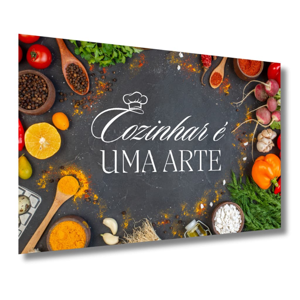Quadro Decorativo Tela Grande Cozinhar É Uma Arte Temperos Cozinha Área Gourmet 4K