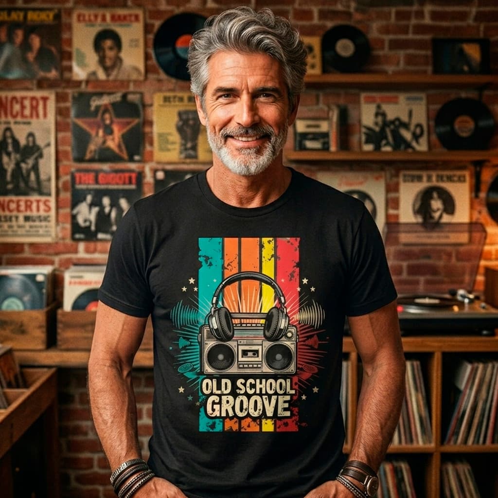 Camiseta Masculina Unissex 100% Algodão Premium 30.1 Retro  Radio Old School Groove Anos 80 Vintage
