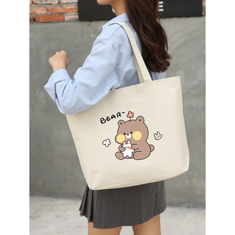 Bolsa de lona feminina 2026 novo estilo bolsa moda passeio grande capacidade trabalho Commuter estudante bolsa