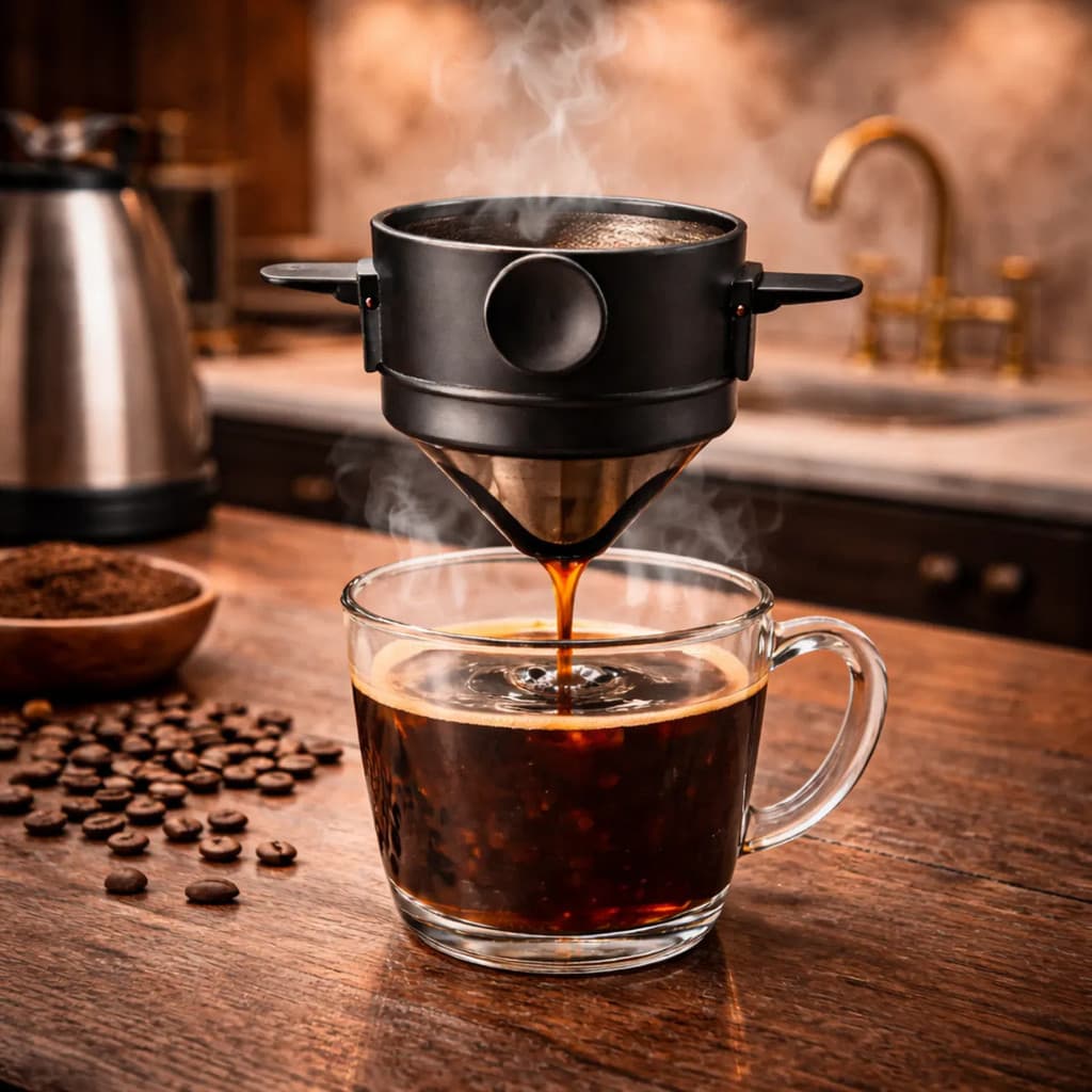 Mini Coador Café Inox Filtro Reutilizavel Portatil Sem Papel