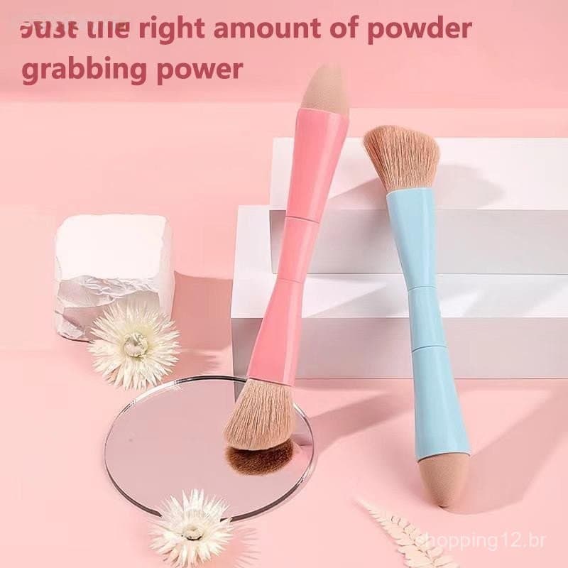 1 Conjunto Multitasker 4 Em 1 Pincéis De Maquiagem Portátil Viagem Rosto Destaque Sombra De Olho Blush Escova Dest