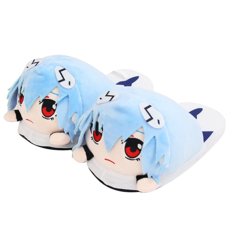 28cm Japão Anime Neon Gênesis Evangelion EVA Ayanami Rei Slippers Plush Cartoon Cosplay Sapatos De Roupa Homem Mulher In